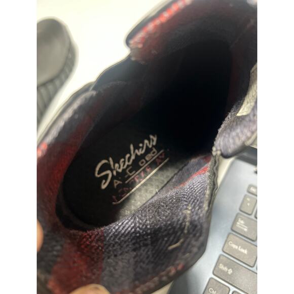 Skechers Black Wedge Lug Sole Chelsea Boots 10 - Picture 7 of 8